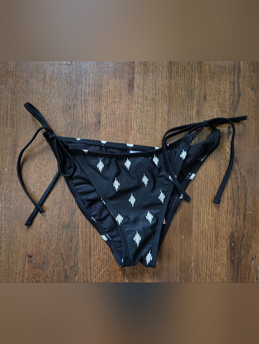 New Shade & Shore Womens Small 4/6 Black/white Bikini Bottoms